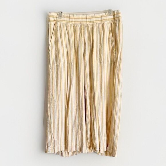 Cloth & Stone Womens Wide Leg Linen Pants Size Small Yellow Coastal Vacation - Picture 1 of 11